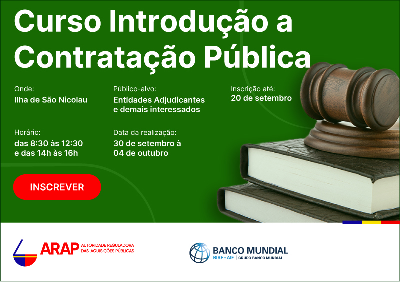 Inscrição na formação "Curso de Introdução a Contratação Pública"