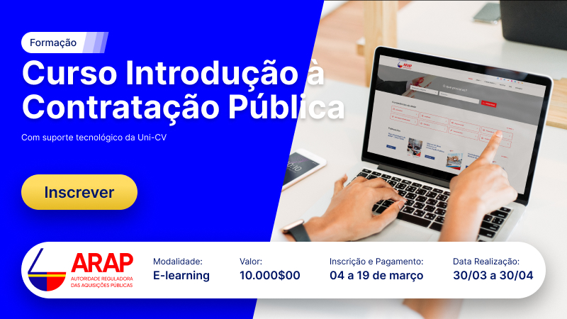 Aberta as Inscrições para a Formação Online no Curso de Introdução a Contratação Pública