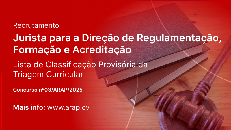 Recrutamento Jurista para DRFA: Lista de Classificação Provisória da Triagem Curricular
