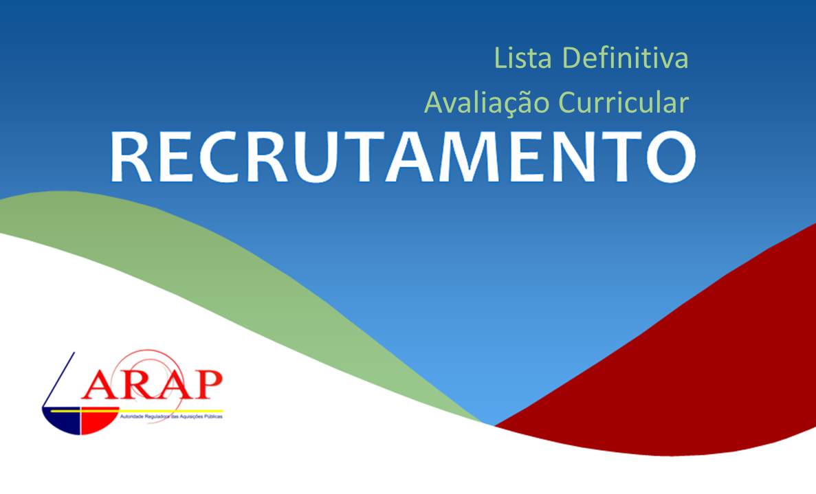 Recrutamento Técnicos Nível I - Resultado definitivo avaliação curricular