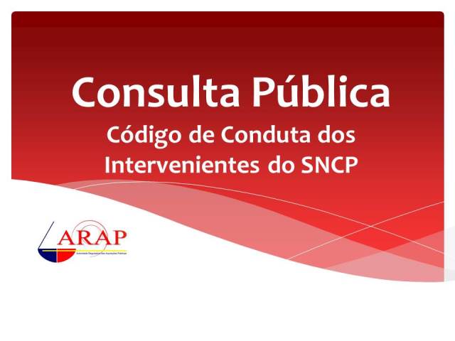 Consulta pública- Código de Conduta dos Intervenientes do SNCP